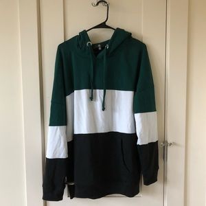 Missguided oversized colorblock striped sweatshirt